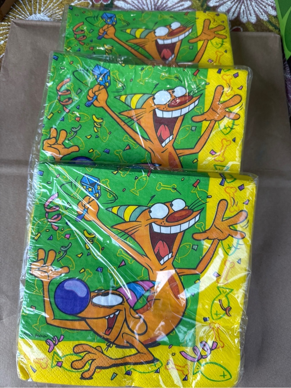 Vintage 90’s DesignWare Dog and Cat Party Napkins and Cups Happy Birthday